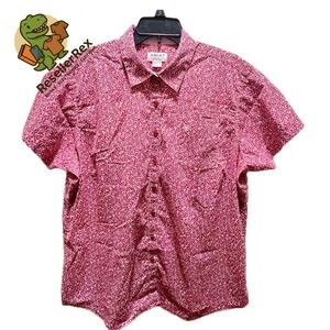 Ariat Pink Short-Sleeve Printed Button-Down Shirt